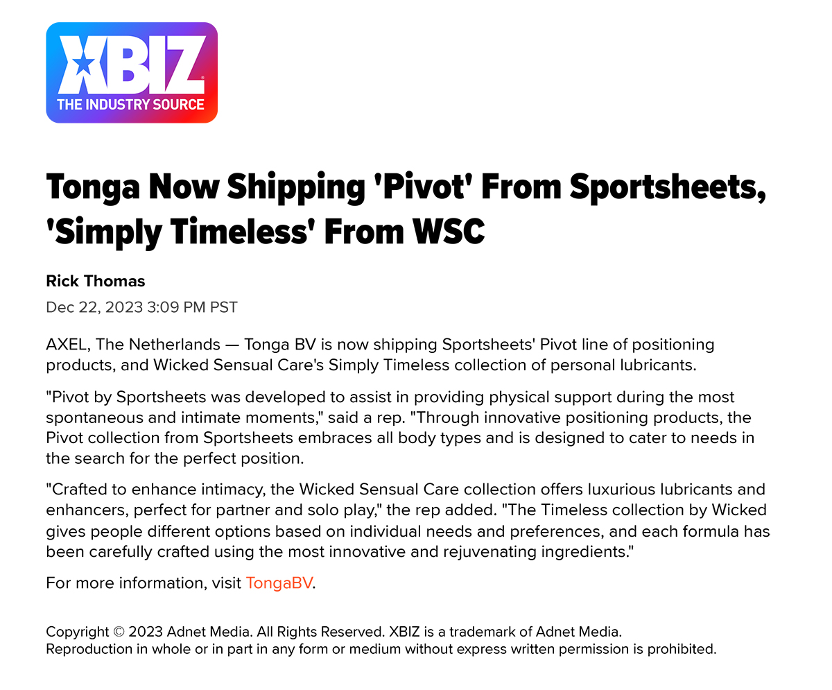 2023-12 Xbiz - Sportsheets - Wicked Sensual Care